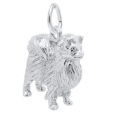 Sterling Silver Pomeranian Charm Pendant